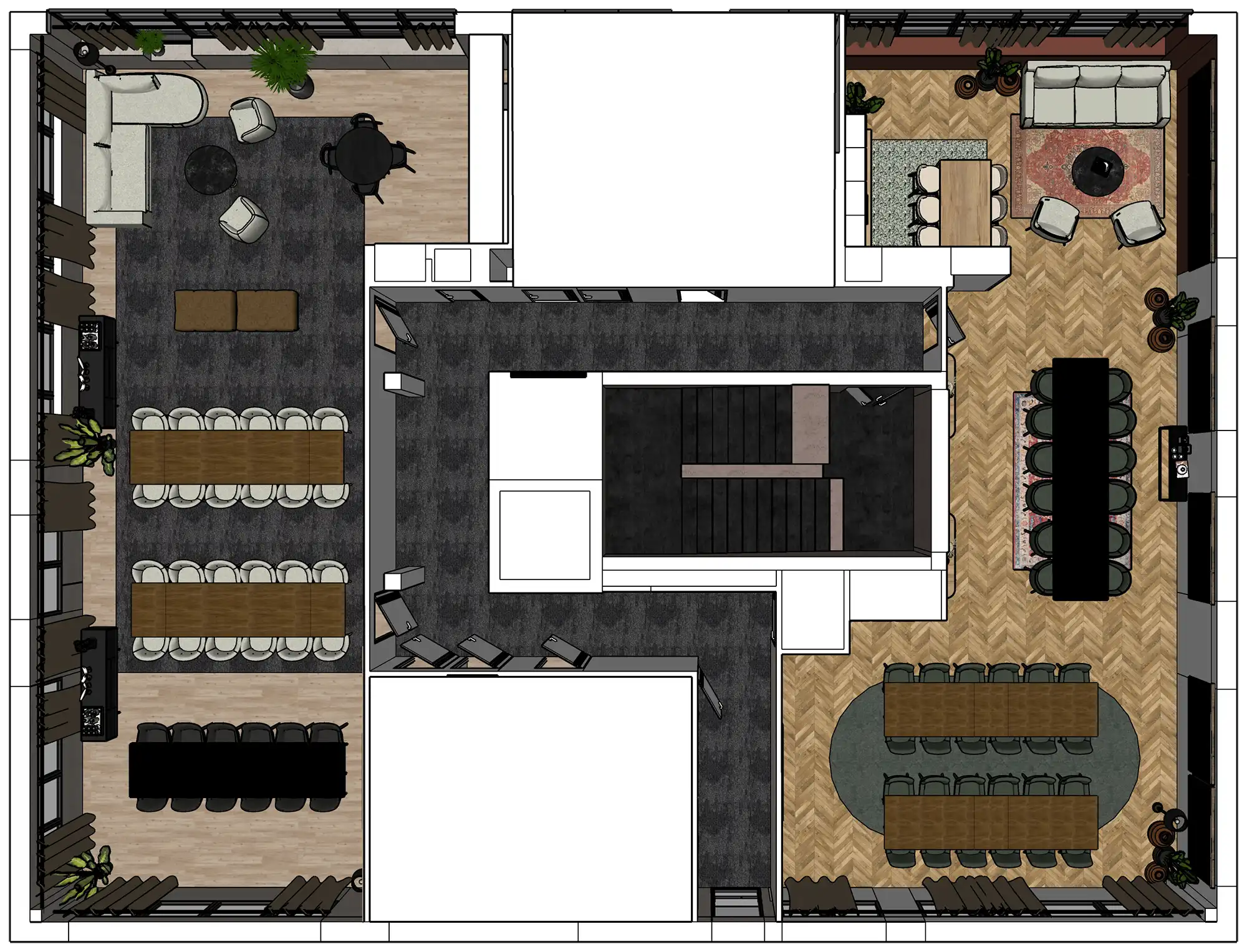 Wellbee space Plan 3D Lofts réceptions